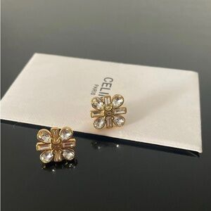 Celine Gold Earrings with Silver Accents